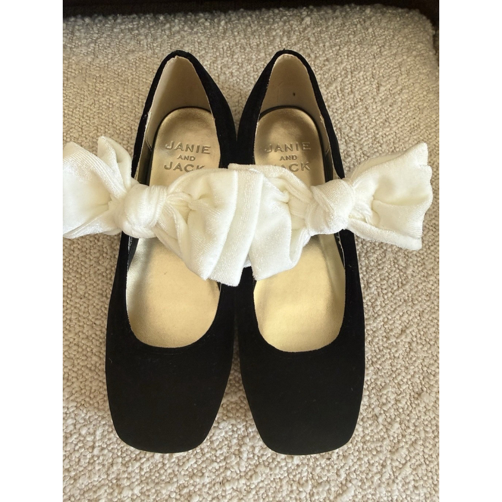 Janie and Jack Velvet Bow Flats SZ 1 - Picture 5 of 6